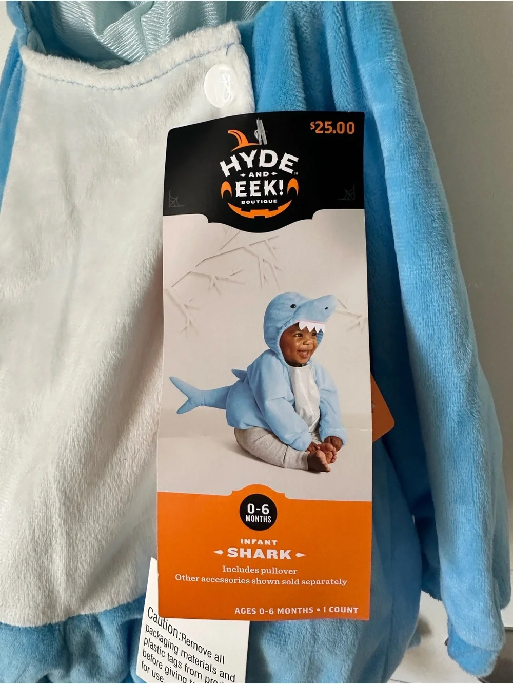 Kids Plush Blue Shark Costume with Hood and Tail